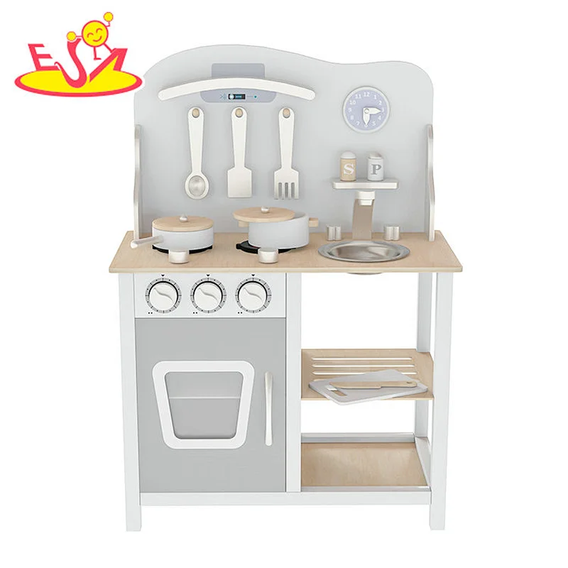 تصميم جديد معكرون لعبة مطبخ خشبية لطيفة للأطفال W10C582